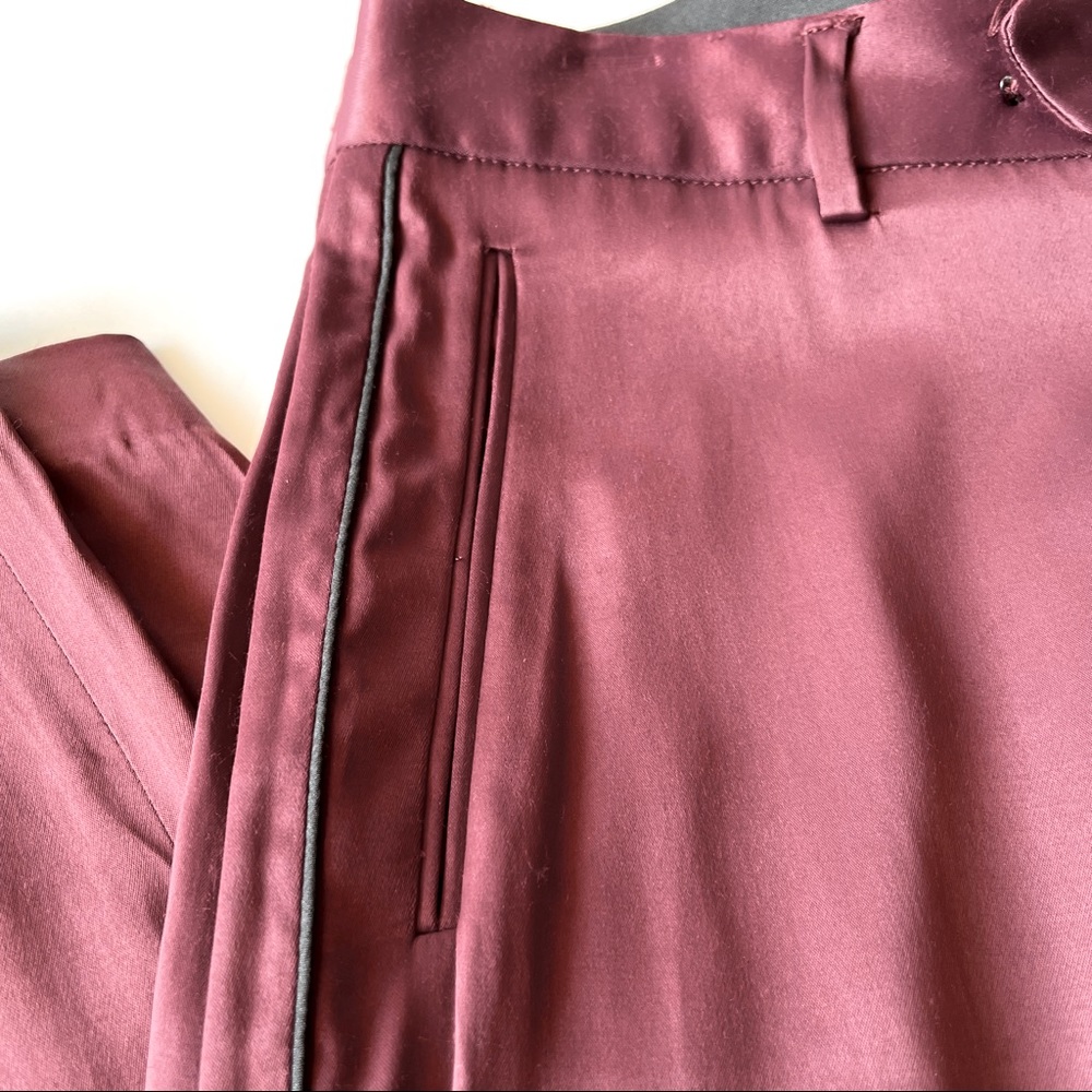 Femmes D’armes Bordeaux Satin Pants - Picture 4 of 10